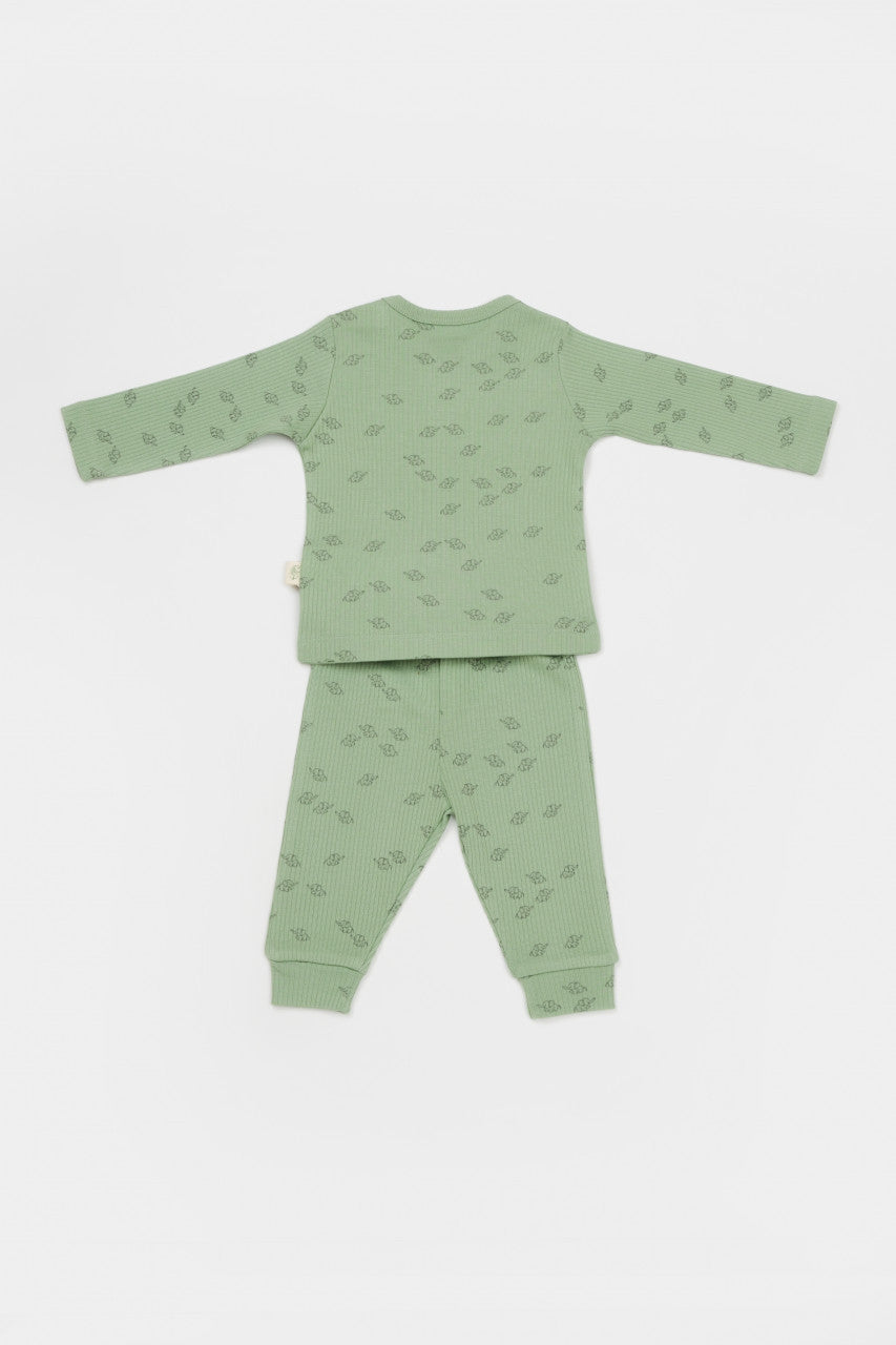 Set 3 piese:bluza, pantaloni si caciulita Printed, BabyCosy, 50% modal+50% bumbac,